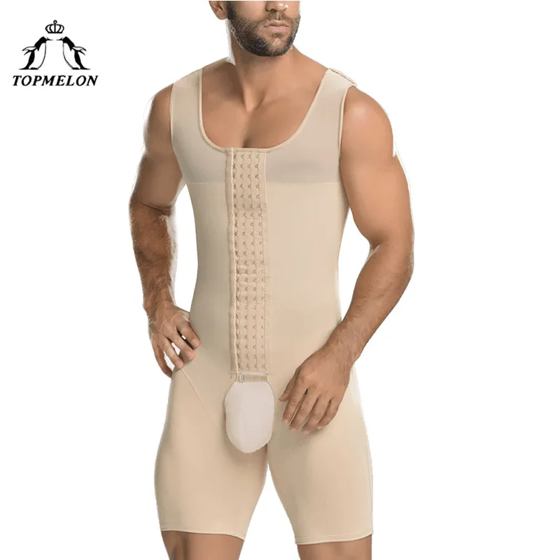 Бежевый TOPMELON человек Shaper полный Корректирующее белье Плюс Размеры 6XL для похудения Открыть промежность боди для Для мужчин мужской Абдо Для мужчин корсет для живота - Цвет: Бежевый