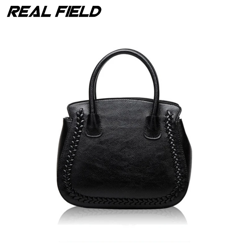 ФОТО Real Field Brand High Quality Split Leather Women Tote Handbags Ladies Luxury Golden Designer Shoulder Messenger Bags 141