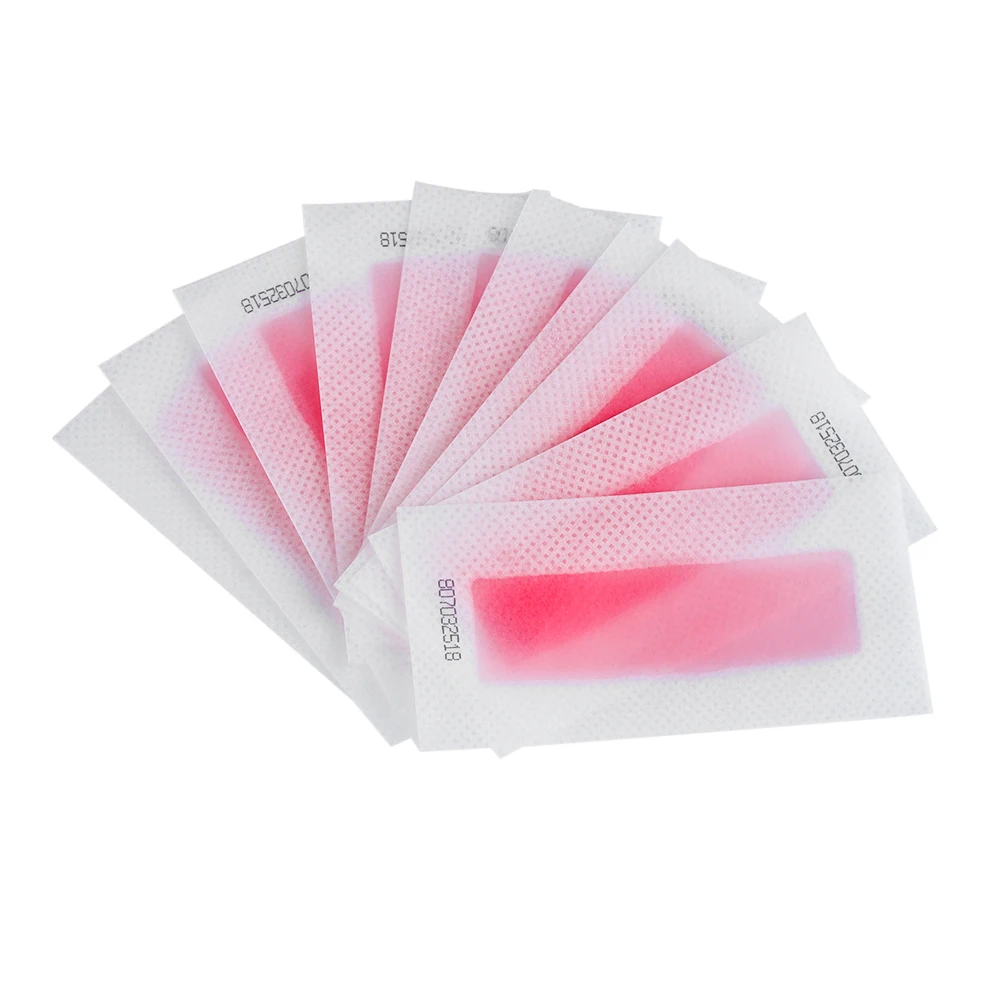 10 Pcs/20 Sides Double Side Hair Removal Cold Wax Strips Paper For Leg Body Facial Hair Wax Papers Depilatory Strips Beauty Tool