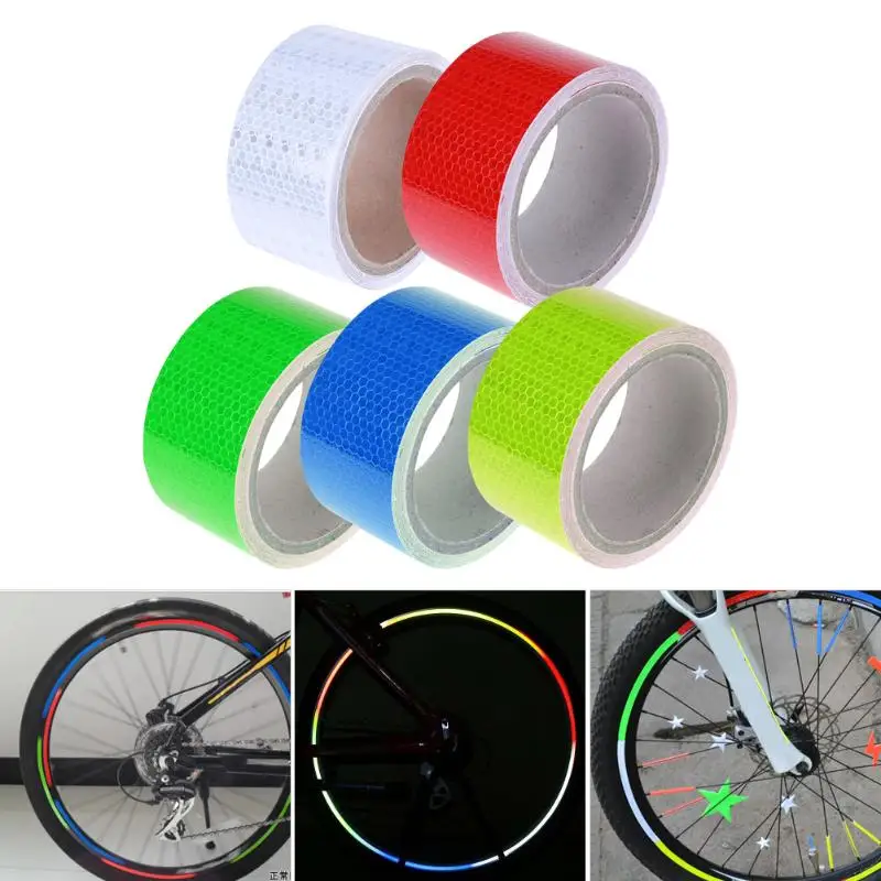 5Mx5cm Bicycle Reflective Stickers Tape Strips Warning Bike Safety