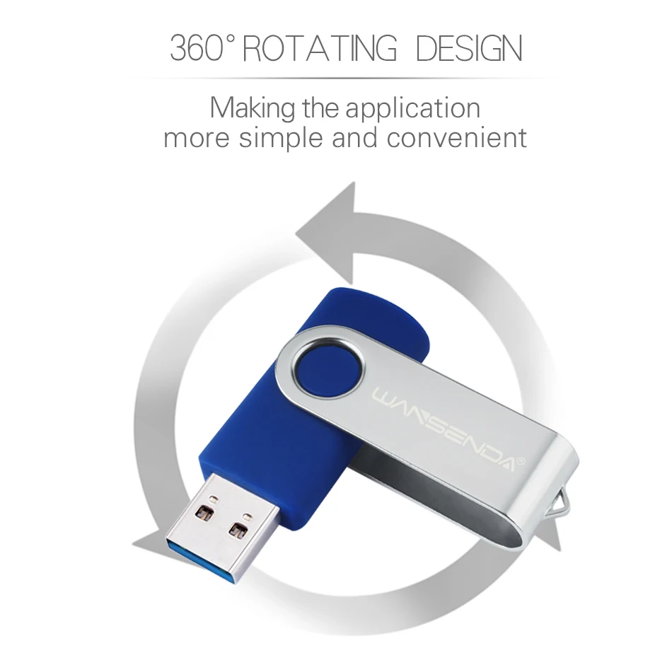 New WANSENDA Rotating USB Flash Drive Usb 3.0 Pen Drive 256GB 128GB 64GB 32GB 16GB Pendrive High Speed USB Stick Flash Disk