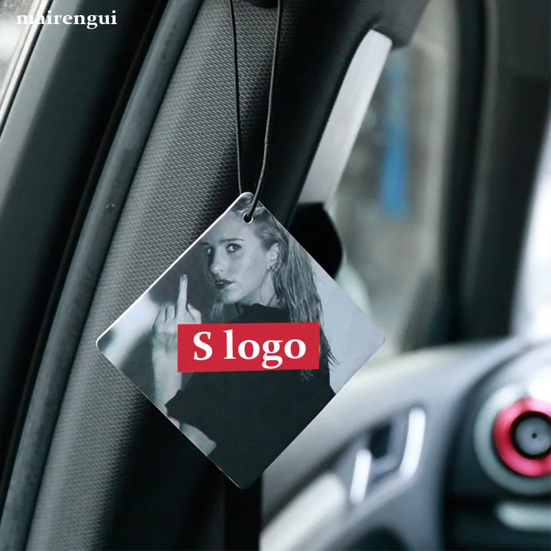 2PCS car accessories air freshener fragrances for honda BMW audi Ford car scent fresh logo perfume piece rearview mirror pendant