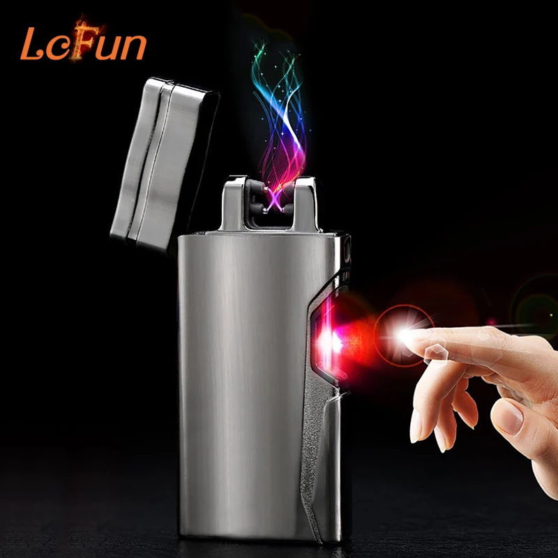 Pulsed Double Arc Electronic Cigarette Lighter USB Rechargeable Flameless Plasma Lighter Arc Electric Lighter Tobacco Smoking