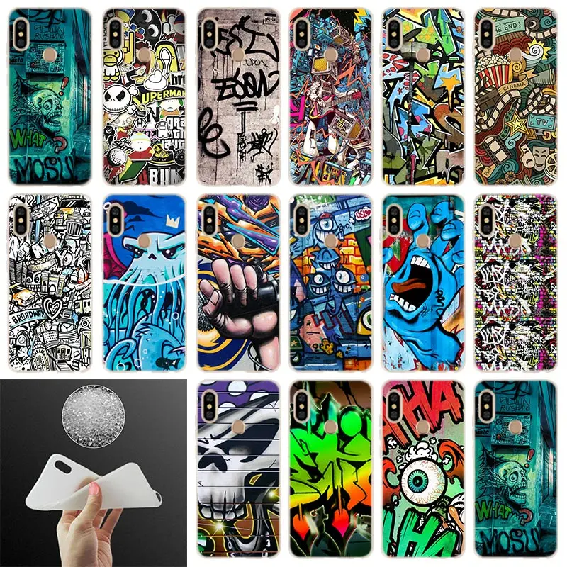 

Phone Case graffiti wallpaper For Xiaomi Redmi Note 7 6 5 4x redmi 7 6pro 6a s2 5a 4a 4x 5plus y3 Soft Cover Coque
