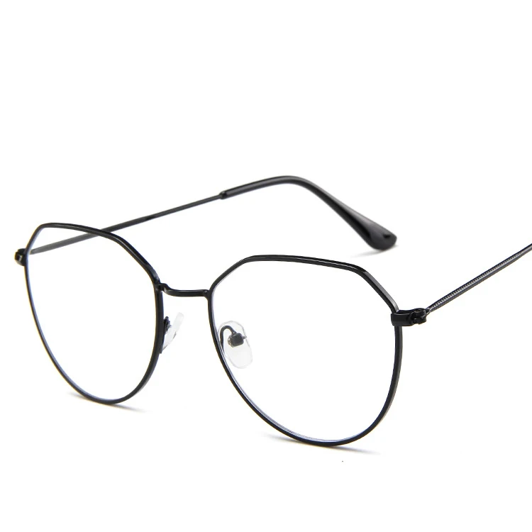 Многоугольный Оптический очки оправа для женщин и мужчин очки Ретро близорукость оправа металлические прозрачные линзы черные золотые очки Oculos De Grau - Цвет оправы: 4