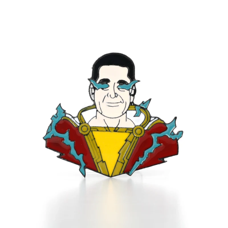 

DC Shazam Enamel Pins Sumperman Lapel Brooch Badge Cool Jewelry Backpack Jeans Clothes Cartoon Women Men Accessories