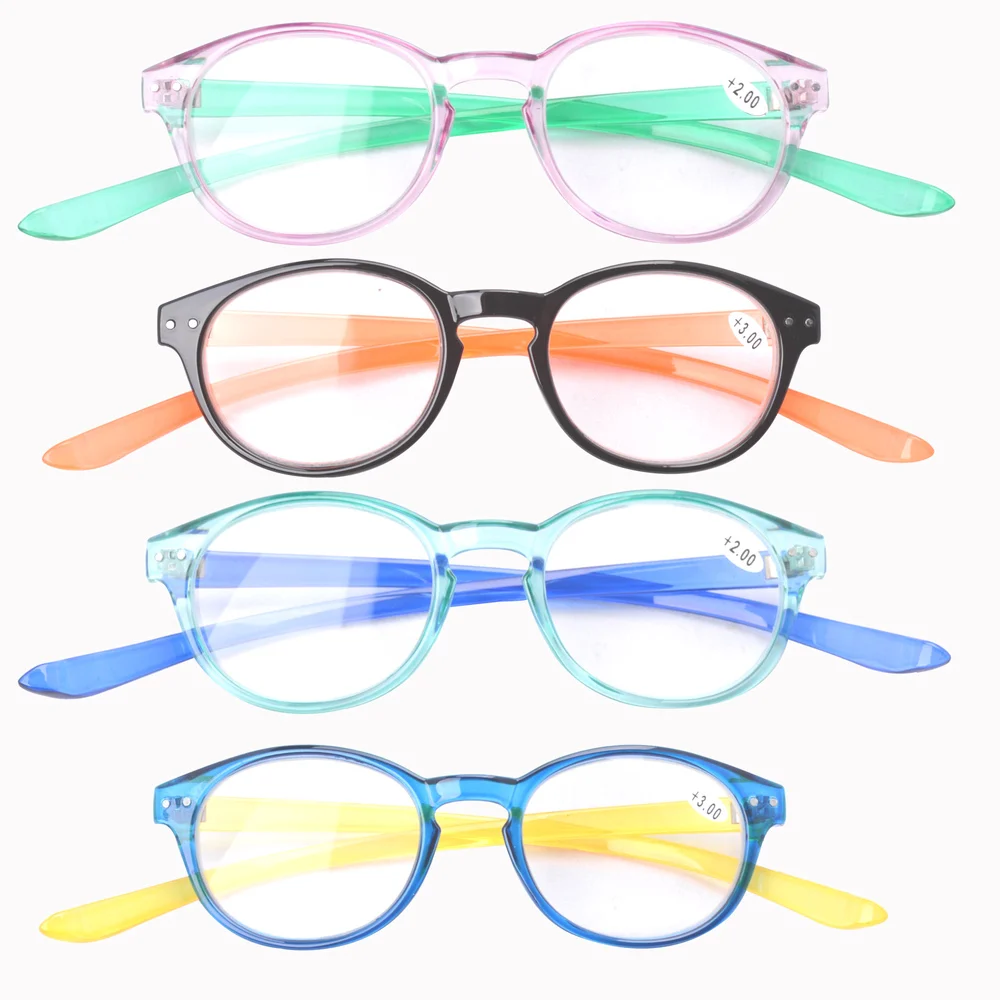 FR005 Eyekepper 4 Pair Long Arms Around the Neck Quality Fashion Readers Reading Glasses +1.00/1