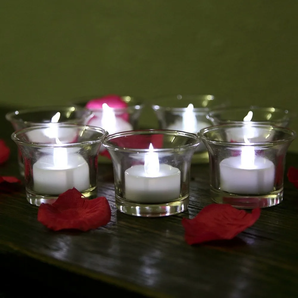 30 шт./лот, белый светодиодный светильник, романтические беспламенные Чайные свечи для украшения свадебной вечеринки, праздника