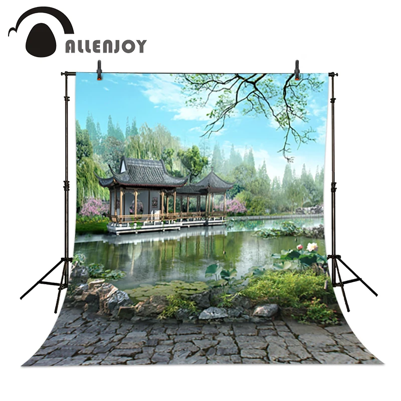Оборудование для фотостудии от компании allenjoy background baby Garden Lake Scenic photo backdrop 5x7ft (150x220