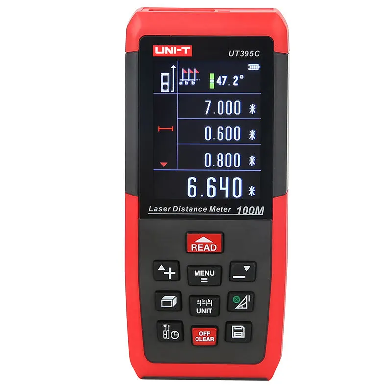 

Professional Laser Distance Meters UNI-T UT395C 100M Laser Range finder Digital range finder Measure Area/volume Tool