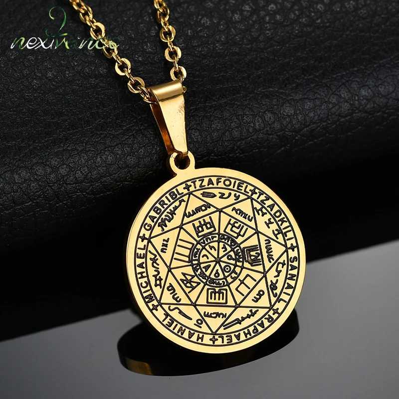 

Nextvance Solomon Talisman Hexagram Pendant Necklace Totem 316L Stainless Steel Neckalces Unisex Jewelry