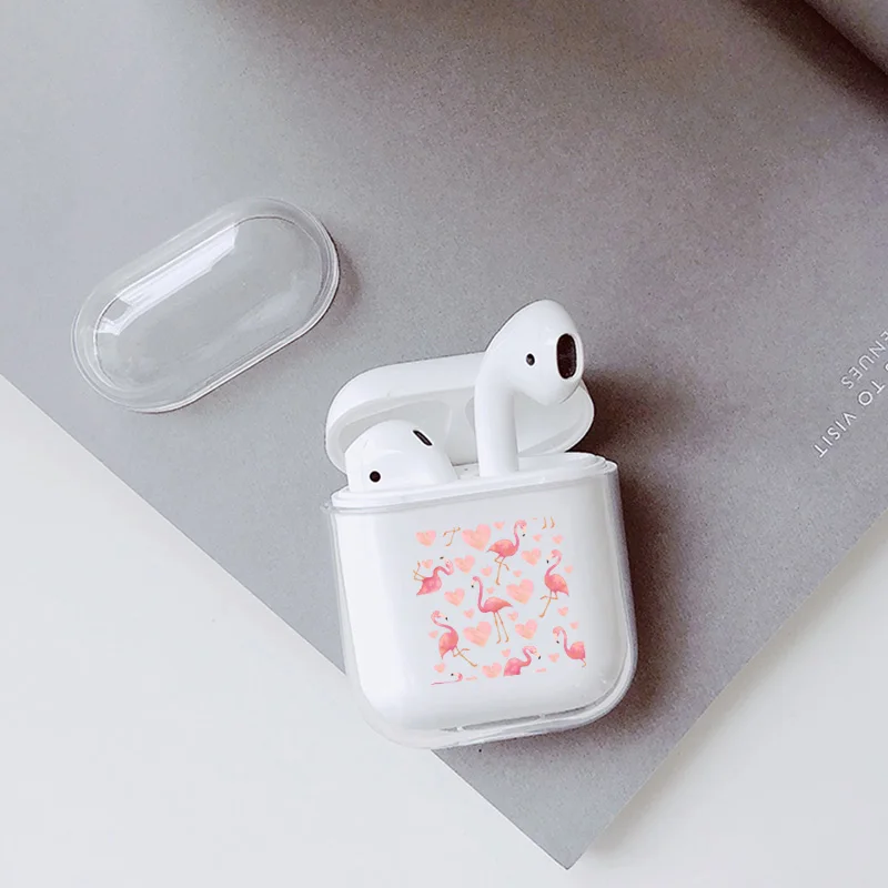 Чехол для Apple airpods, чехол с героями мультфильмов, фламинго, кактус, беспроводной Bluetooth, чехол для наушников Airpods, жесткий защитный чехол