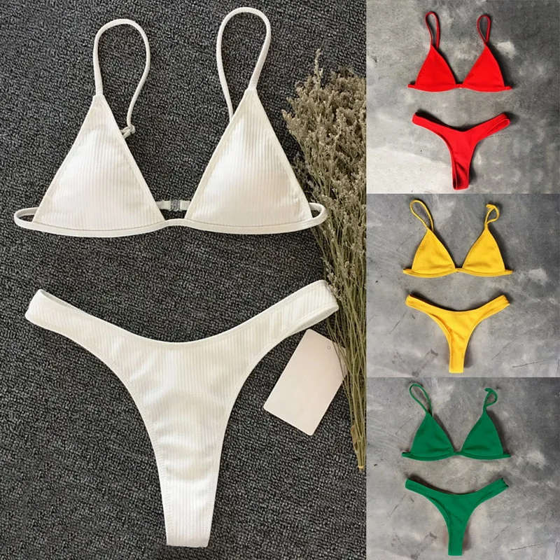 

2019 New Women Sexy Micro Bikini Set Summer Solid Swimsuit High Waist Brazilian Bathing Suit Swimwear Maillot De Bain Monokini