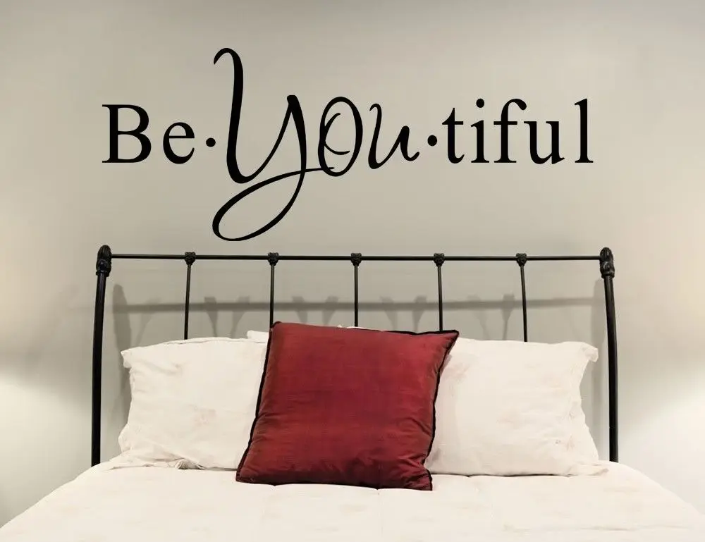 Виниловые наклейки на стены цитатой Be You tiful вдохновляющий текст красивый декор