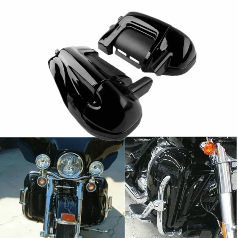 Motorcycle Black Lower Vented Leg Fairings Cap Glove Box For Harley