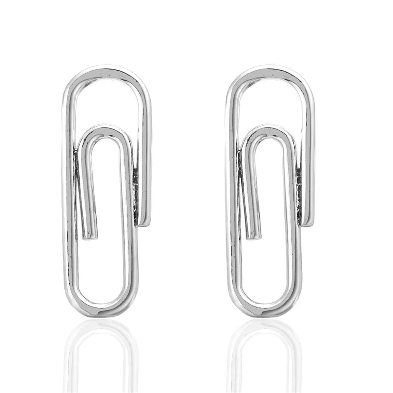 Promotion!! Clip Cufflinks Silver Color Novelty Paper Clip Design Copper Material Wholesale