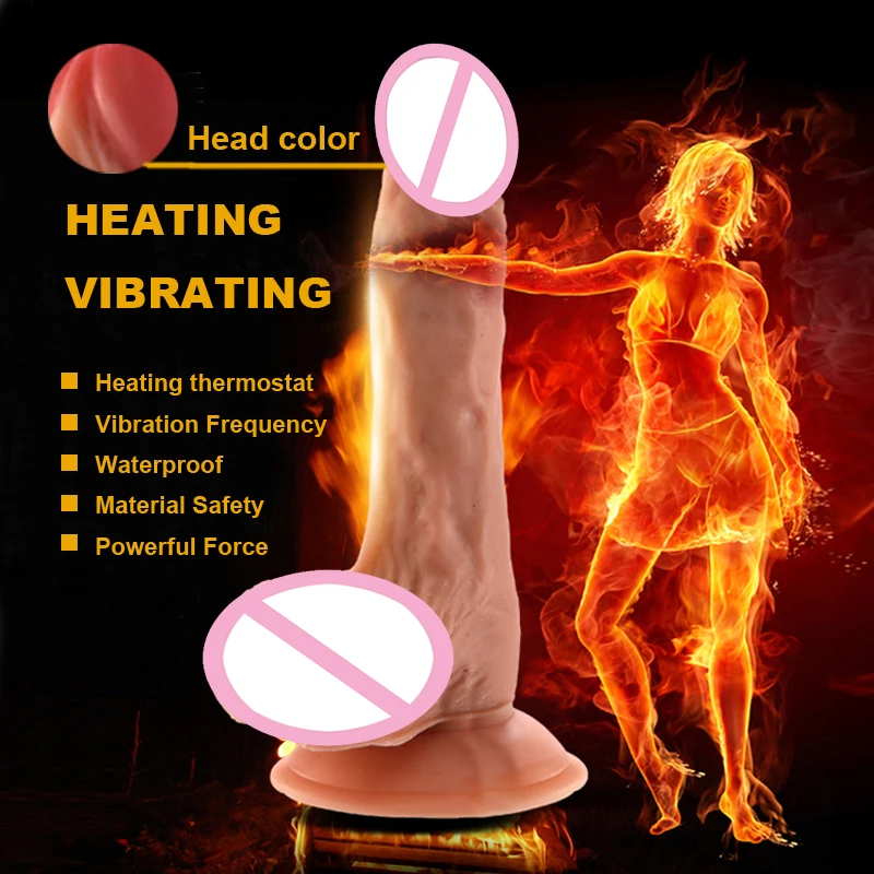 Huge Heating Dildo Realistic Vibrator Heated Big Penis Silicone Adult Sex Toys For Woman Sex font