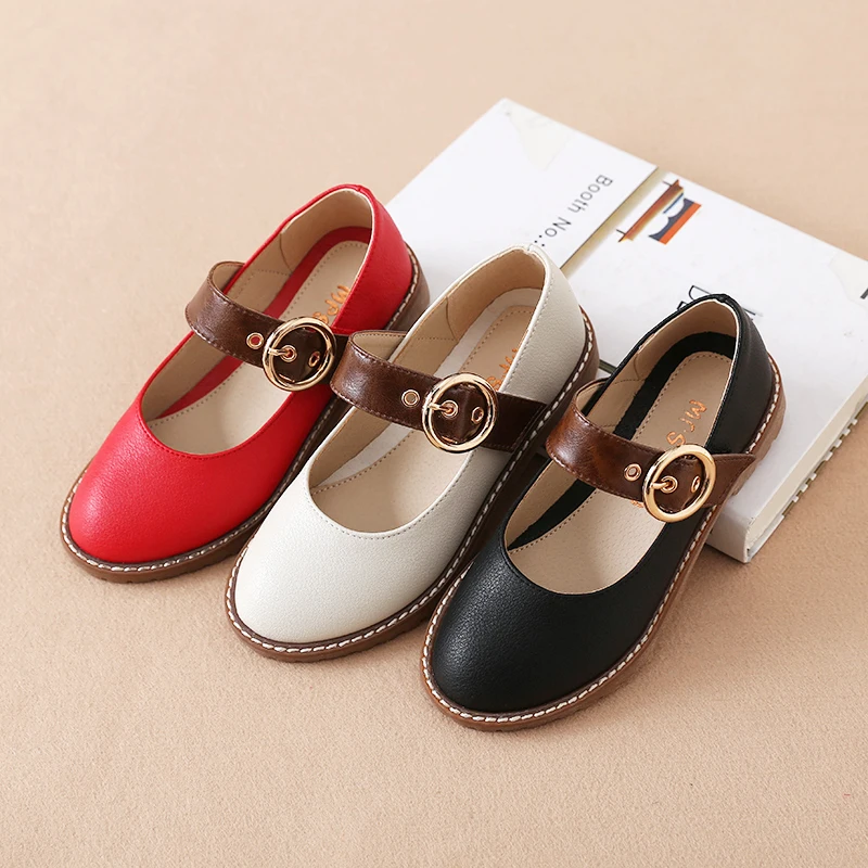 Sapatos de Couro Princesa das Meninas Sapatos de Fivela Sapatos de Desempenho dos Alunos Crianças Nova Decoração 2020 15 Sapatos de couro