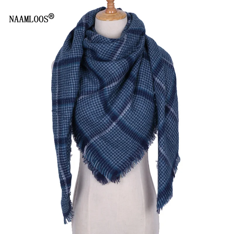 

Luxury Brand Autumn Winter Square Scarf For Women Cashmere Warm Scarves Plaid Shawl Large Size Fashion Geometric Pattern NL562