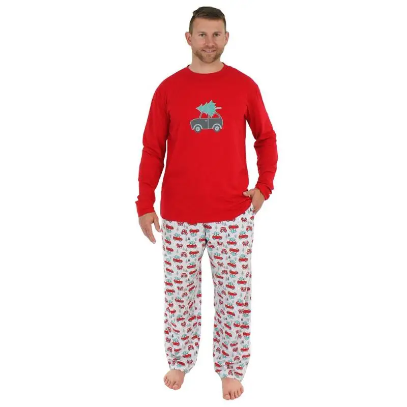Новогодняя семейная Рождественская Пижама Семейный комплект одинаковой одежды для сна комплект из 2 предметов, Рождественская футболка с длинными рукавами и штаны