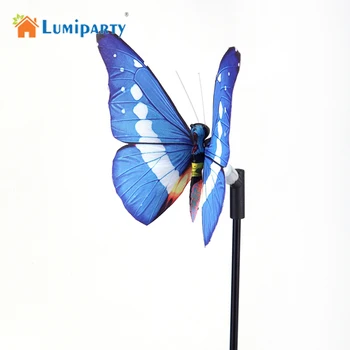 

LumiParty New 2pcs/lot Simulation Butterfly Solar Power garden Landscape lights Color Changing lights for Garden, Lawn, Path