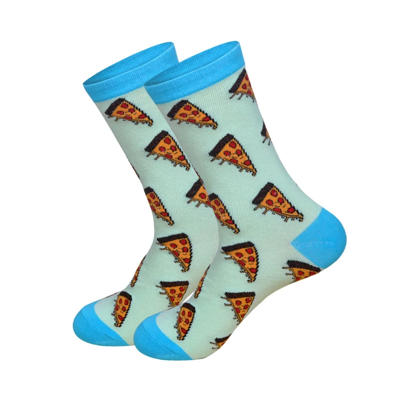 Новое поступление унисекс счастливые мужские носки и женские художественная абстракция креативные носки с узором Модные нейтральные забавные носки для весны - Цвет: Pizza-A