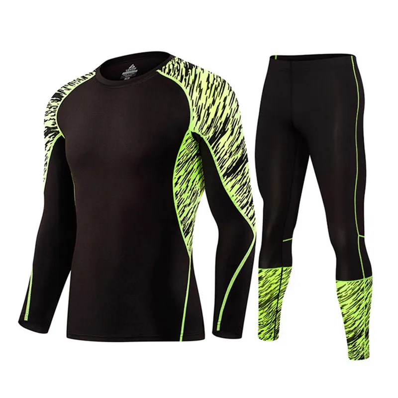 Men Workout Thermal Underwear Sets Pro Conpress Long Johns Fitness