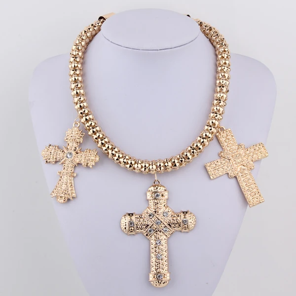 

Бесплатная доставка, винтажное ожерелье для косплея в средневековом стиле, золотое украшение для шеи в виде креста