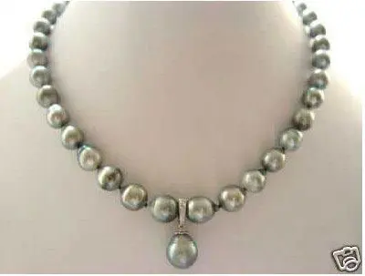 

Women Gift word Love real Charming GENUINE PEARL NECKLACE WITH PENDANT 18" 9MM color Fashion real women gift silver-jewelry