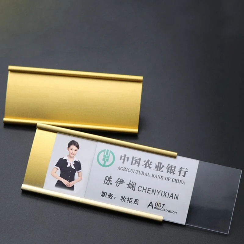 10pcs 70 22mm Blank Reusable Name Badge Holder Staff Tag 10pcs 70 22mm Blank Reusable Name Badge Holder Staff Tag Aluminum With Magnetic Back In Accessories From Office School