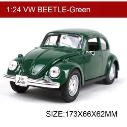 Maisto VW Beetle зеленый 1:24 сплав модель Металл гоночный автомобиль играть коллекционные модели спортивные автомобили игрушечные лошадки для