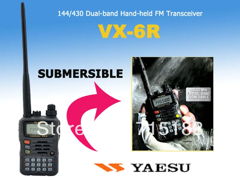 Yaesu vx-6R 144/430 МГц погружной двухдиапазонный 5 Вт FM приемопередатчик 100% Новый оригинальный YAESU VX 6R двухстороннее радио