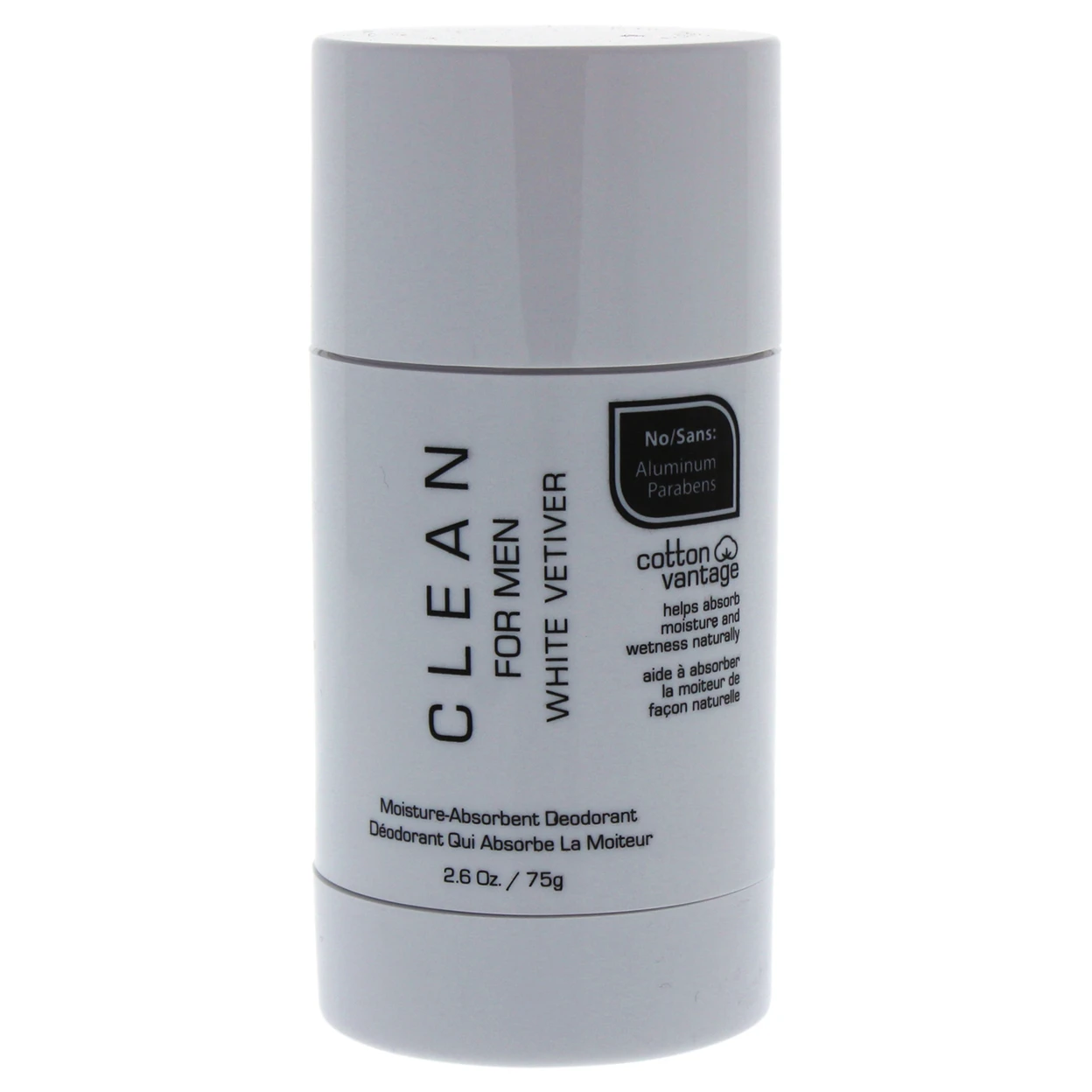 White Vetiver Deodorant by Clean for Men - 2.6 oz Deodorant Stick