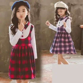 

Dresses For Girls Long Sleeve Dresses Girls Spring Toddler Girls Party Dress 8 10 12 Year Teenage Kids Girls Clothes Plaid Dress