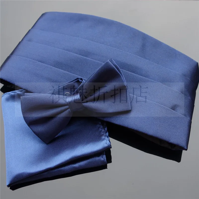 Комплекты Ikepeibao Red Cummerbund Карманный квадратный и галстук бабочка Премиум мужской