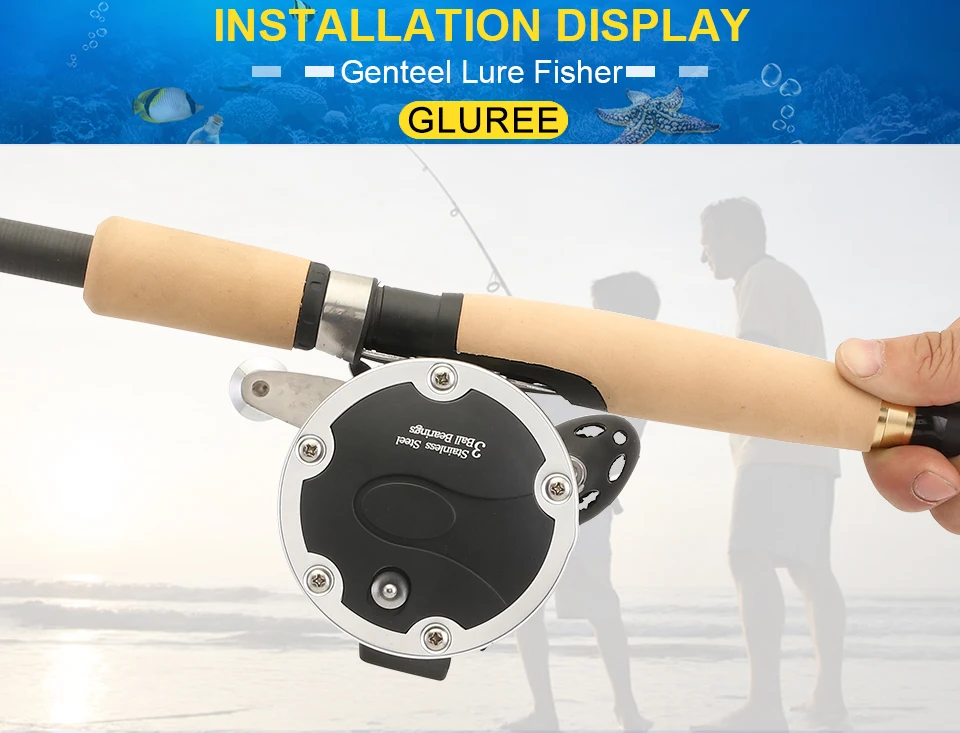 GLUREE Trolling Reel Fishing 3.81 3BB TSSD 3000 4000M Black Right Hand Casting Sea Fishing Reel Saltwater Baitcasting Reel Coil (22)
