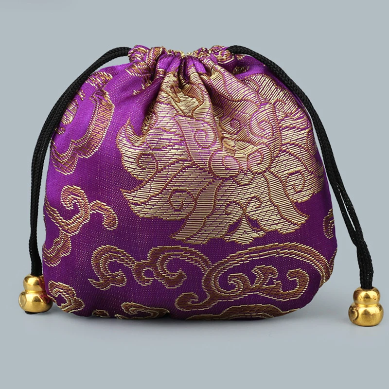 5 шт. мини многоразовая парчовая сумка ручной работы на шнурке Подарочная сумка для хранения китайская шелковая парчовая сумка дамские сумки для ювелирных изделий - Цвет: A12