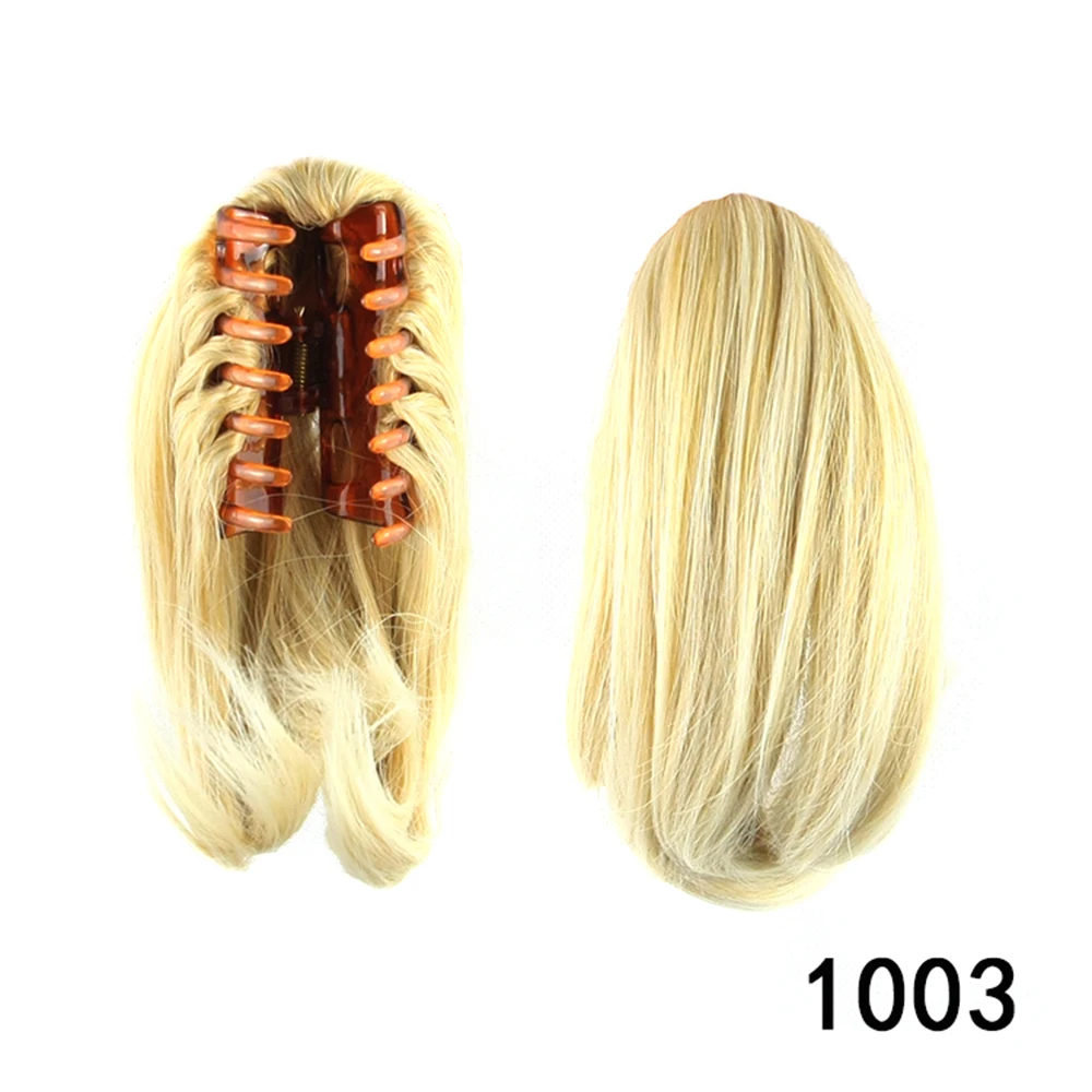 Soowee, 8 цветов, Короткие прямые Конские хвосты, светлые волосы, пучок, синтетические волосы, коготь, конский хвост, волосы для наращивания, маленький конский хвост - Цвет: T1B/613