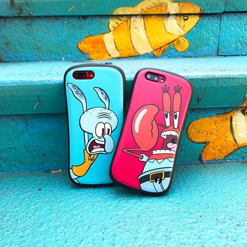 Spongebob Back Stars Phone Cases For Iphone 6 6S 7 8 Plus X Full Protective Case 7plus |