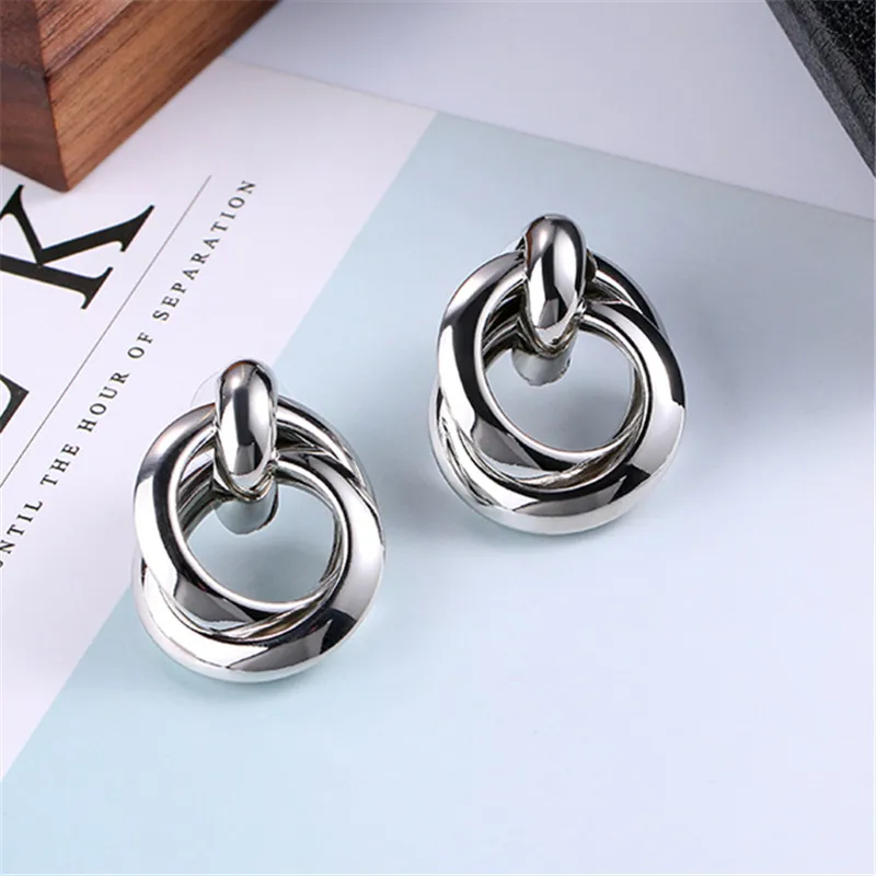 Exaggerated large gold earrings women retro metal geometric earrings hipster Vintage earrings wholesale Beautiful earrings