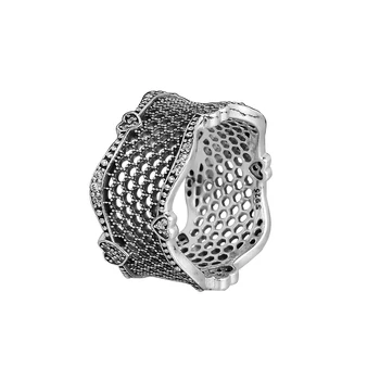 

FANDOLA 100% 925 Sterling Silver Jewelry Lace Of Love Ring Engagement Wedding Rings for Women DIY Charms Jewelry Party Gift 180