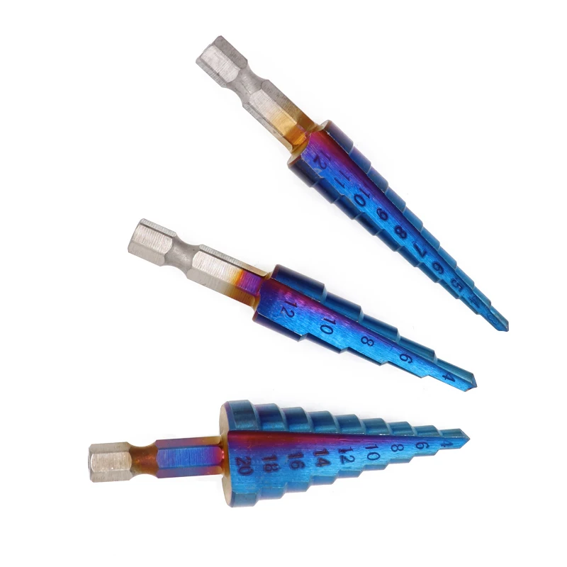 

High Quality 3 PCS / Pack Of Drill Bits Blue HSS High Speed Steel Ideal For Cutting Holes In A Variety Of Materials