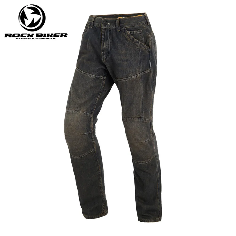 Rock Biker свободный хлопчатобумажный из денима джинсы мотоциклетные брюки Pantalon Moto
