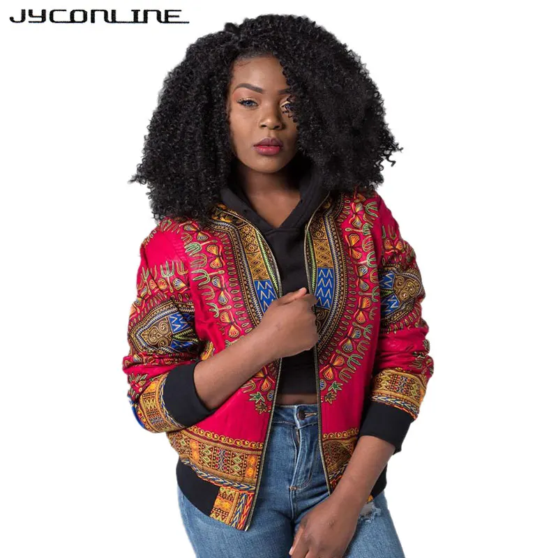 JYConline Африканский принт курточка бомбер пальто для будущих мам для женщин Куртка dashiki Женская Осенняя верхняя одежда Винтаж с длинным рукаво
