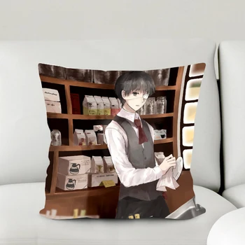 

Oct. Gift New Style Home Textile Tokyo Ghoul Anime Kaneki Ken 2WT 2way One-sided Two-sided Square Pillow Case #40984B