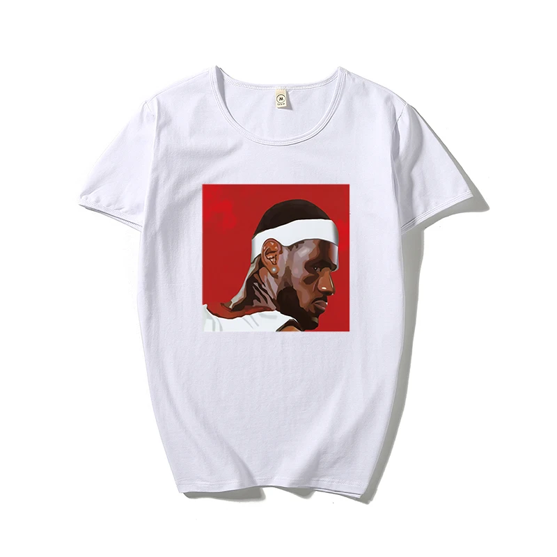 Men's Short-Sleeve Cotton T-Shirt Lebron James Print Tee top | Мужская одежда