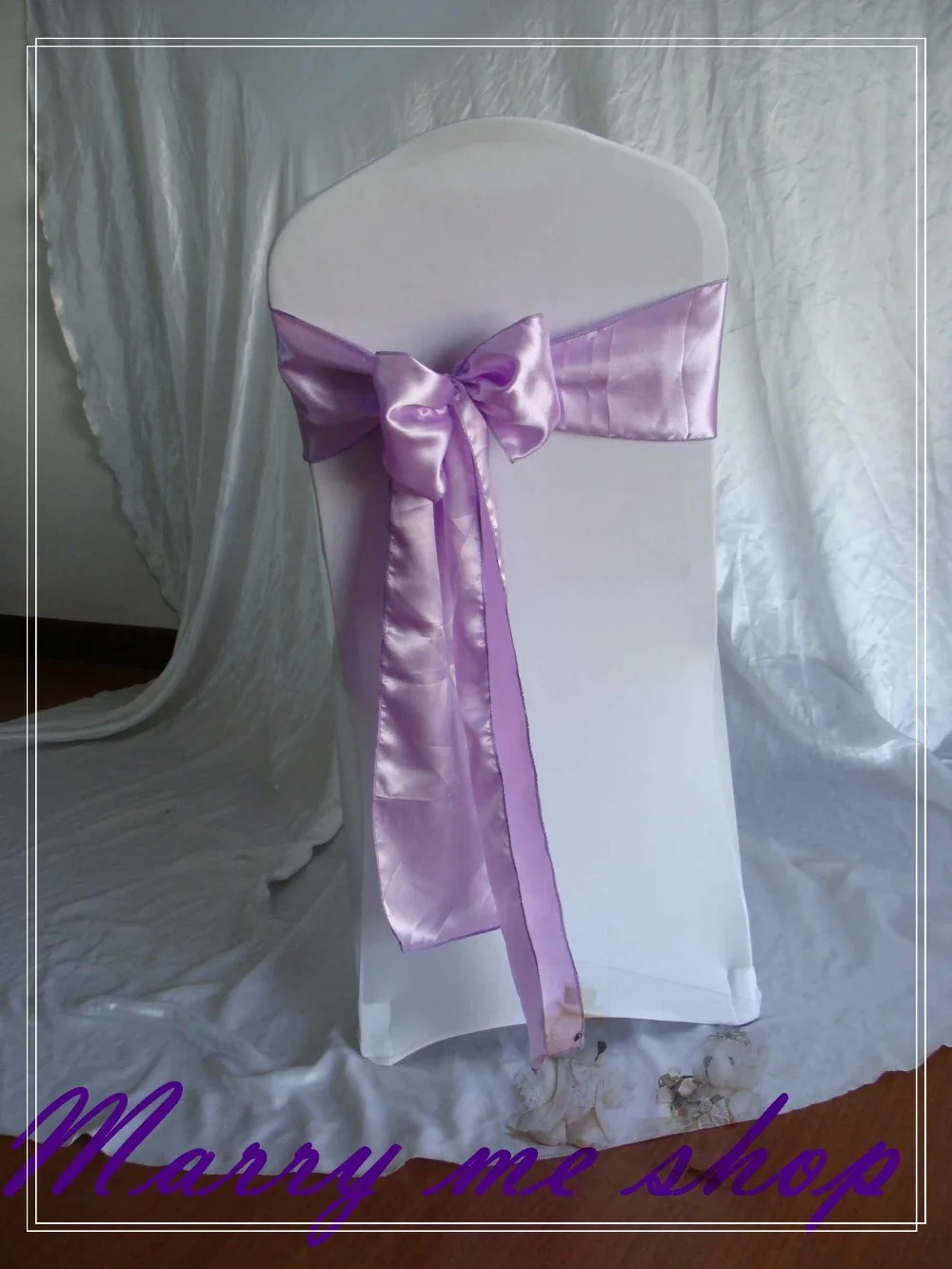Buy 100 LAVENDER Satin Chair COVER Sashes For Wedding