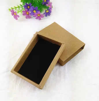 

Gift box Retail Kraft Paper Drawer Box Gift Bank Packaging Cardboard Boxes 24PCS Box with free High-grade black velvet