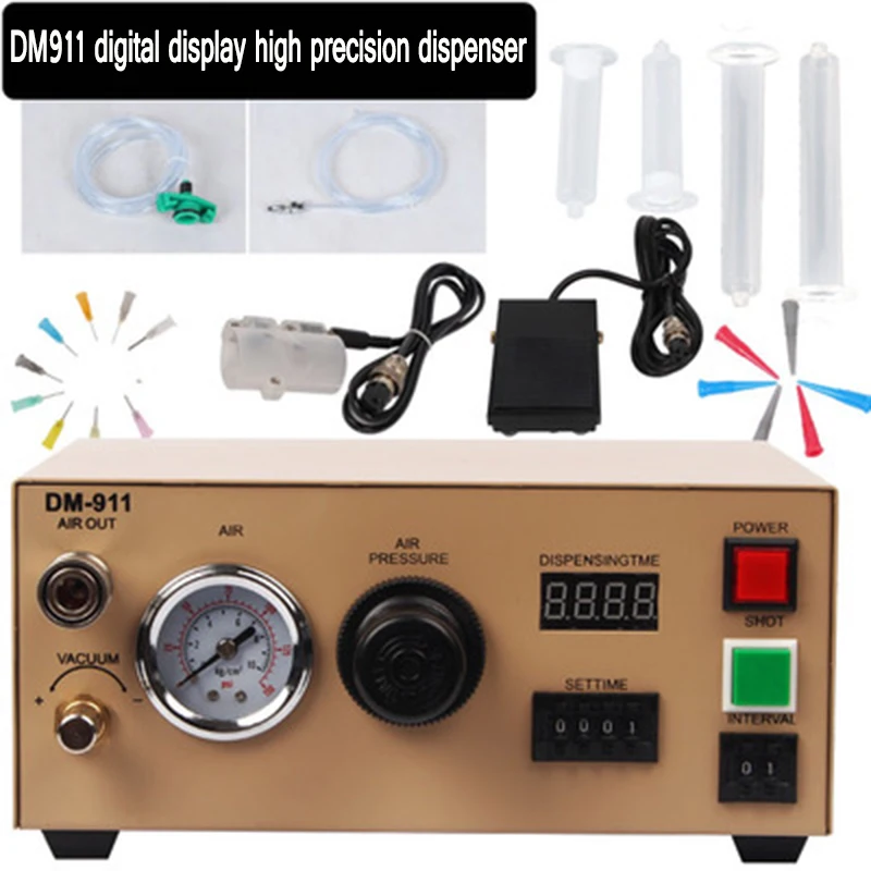 

digital display high precision Glue Dispenser High-Precision PCB Solder Paste Liquid Controller Dropper Fluid Dispenser DM911