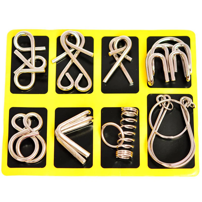 

1PCS Random Pattern 3D Interlocking Metal Puzzle IQ Wire Brain Teaser Game for Children Adults Kids